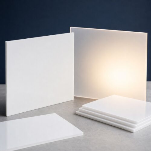 Plaques PMMA blanc opaque et blanc diffusant pour enseigne, décoration et aménagement