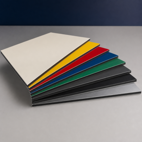 Plaques aluminium composite DIBOND couleur 3 mm en huit teintes RAL avec noyau sombre