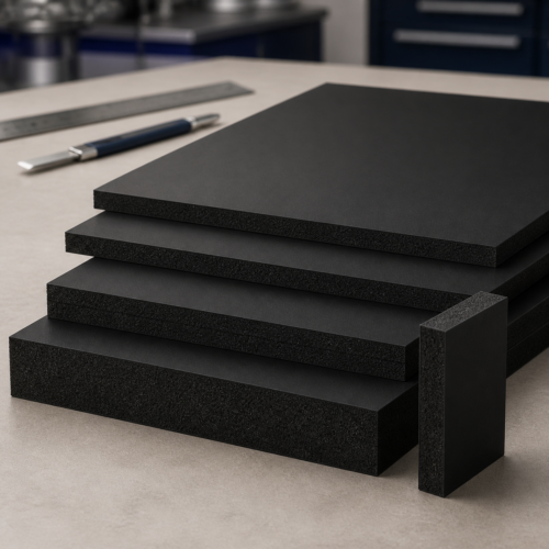 Plaques de PVC expansé noir mat disponibles en plusieurs épaisseurs et formats